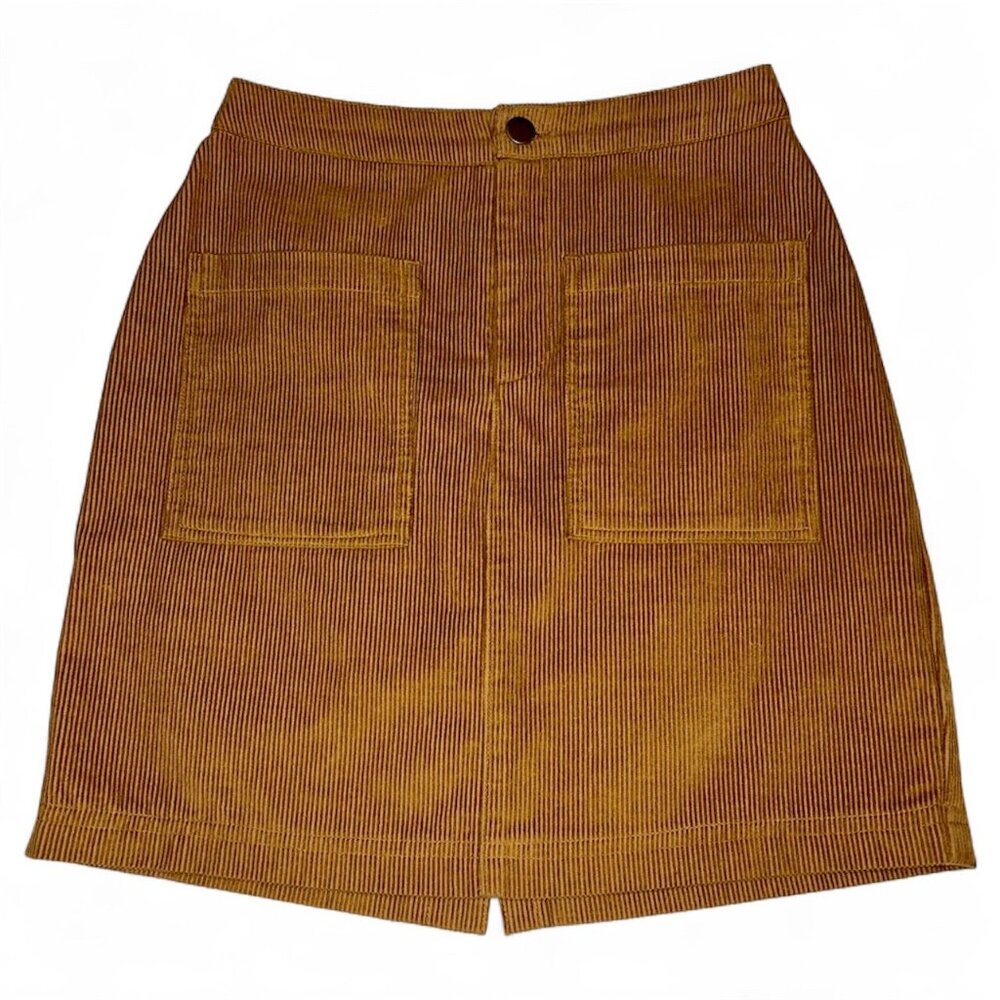 Japna Corduroy Mini Skirt / Size XS / Tan-Camel / Fall Corduroy / Made in India